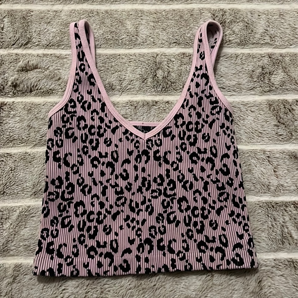 Pink/Black Cheetah print tank top